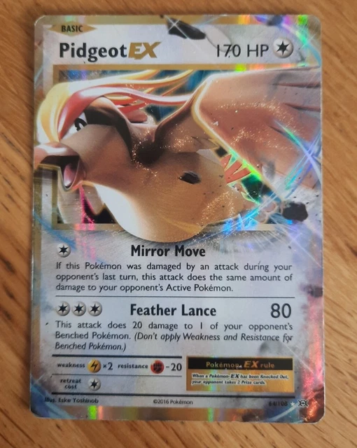 Pokémonkarte Pidgeot EX 64/108 Half Art XY Evolutions fast neuwertig