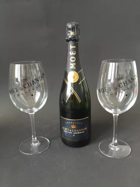 Moet Chandon Nectar Imperial Champagner 0,75l 12% Vol + 2 Imperial Glas Gläser