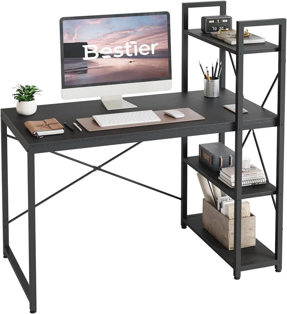 Computer Desk with Shelves - 47 Inch Small Space Home Office Desks with Bookshel