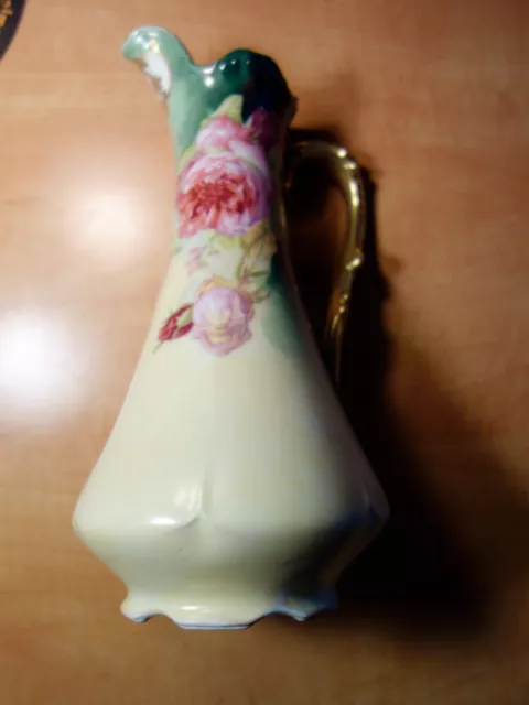 Antique Ceramic Vase C. 1900 Hand Painted L.R.L. LIMOGES FRANCE Signed by Artist