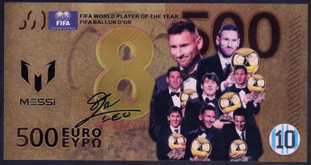 Lionel Messi FIFA World Player of the Year Gold Foil Plastic Banknote