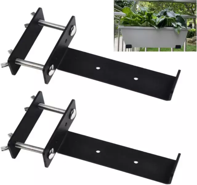 Deck Railing Planter Box Brackets, Deck and Fence Rail Universal Planter Box Out