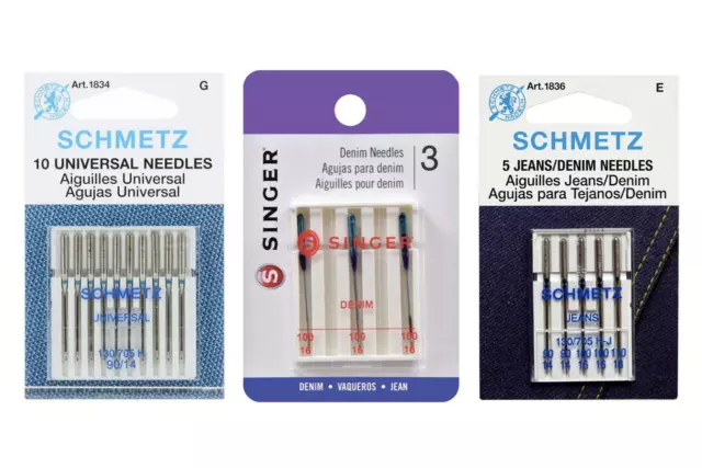 NEW Schmetz Singer Needles 130/705 Universal & Denim Lot of 3