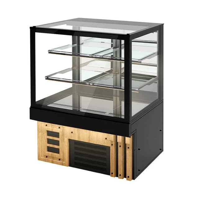 Kuchentheke - 1,3m - +4 ~ +6°C - 3 Ablagen - Holzfront | GGM Gastro