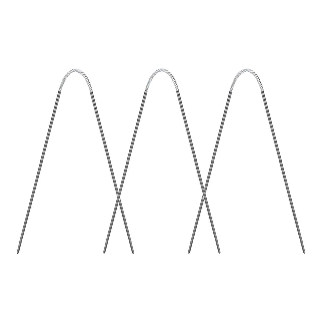 Lot de 3 aiguilles à tricoter circulaires avec double pointe DIY pour