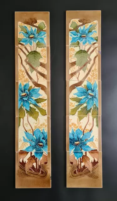 Antique Fireplace Set Of Tiles Relief Moulded Minton China Works C1907 Antique Fireplace Set Of Tiles Relief Moulded Minton China Works C1907