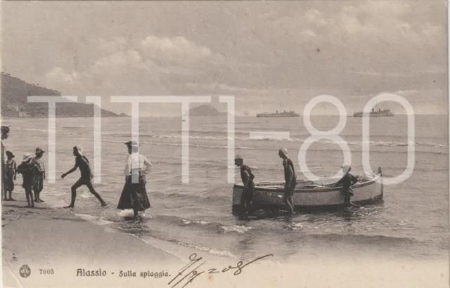 Alassio - Sulla Spiaggia (Savona) 1908