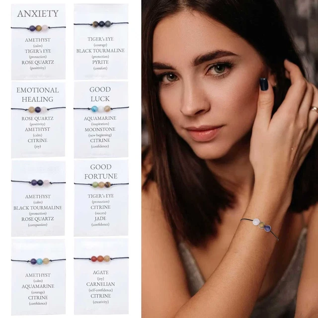 Armbänder Perlen Damen Ethnische Angst Perlen Wachs Linie Armband mit Karte 1PC