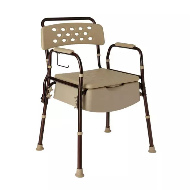 Cómoda de cabecera Medline 27,2X22,6 pulgadas asiento contorneado cerrado moderno marrón bronce