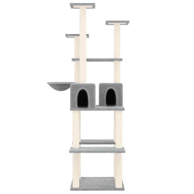 Arbre à chat avec griffoirs en sisal Gris clair 167 cm 3