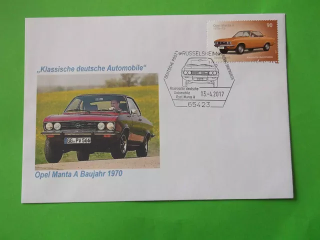 BRD-FDC 2017  "Oldtimer"   == Opel Manta A Baujahr 1970 ==