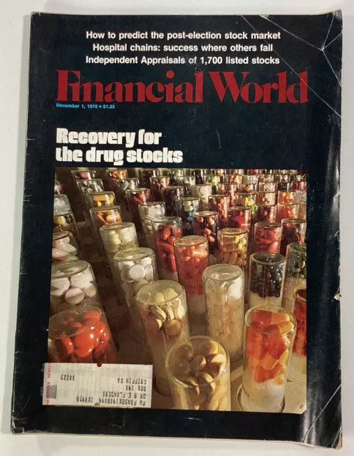 Financial World Magazine Vtg 1976 Rare Ads Drugs RX Kidde Hospitals Worthington