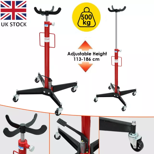 Transmission Jack Vertical Telescopic Car 500Kg Hydraulic Motor Gearbox Lift UK