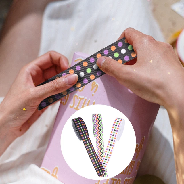 3 Rollen von Cartoon Halloween-Bänder-Geschenkverpackung Ribbon