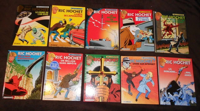 Lot de 10 BD Ric Hochet  du n°50 au 57 + n°60 et 63 toutes en EO, TB état