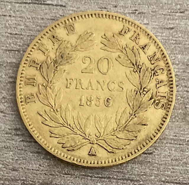 Napoléon III 20 francs or tête Nue de 1856 A