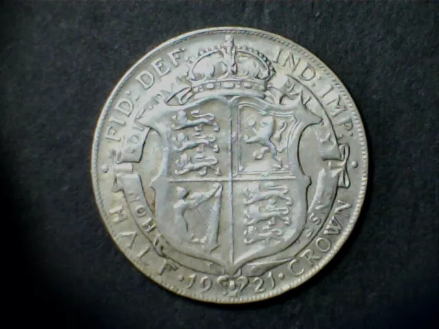 1921 George V .500 silver Half Crown,Very Fine.