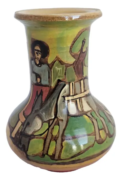 Valbruna Ceramic Vase Italy Italien  Pottery 60 er Jahre Esel