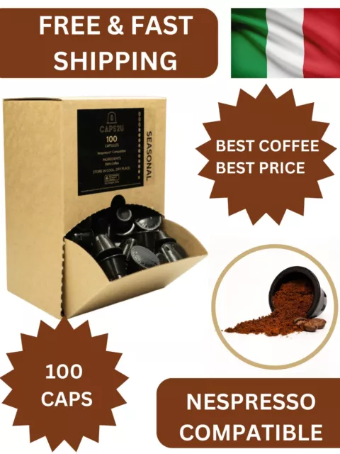Nespresso Compatible Capsules Pods Seasonal Espresso Flavoured x100 Pack