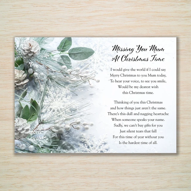 Mum Christmas Memorial Grave Card Bereavement A5 card Stake Christmas in Heaven
