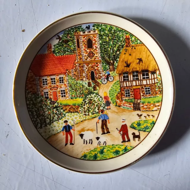 Prinknash Pottery England Plate Country Scene VINTAGE