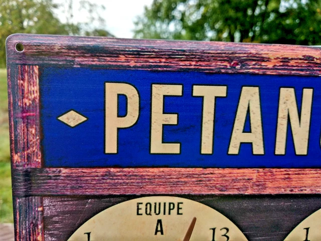 Plaque métal - FANNY - Pétanque Club - 20x14cm - Décorative - Relief - Maison