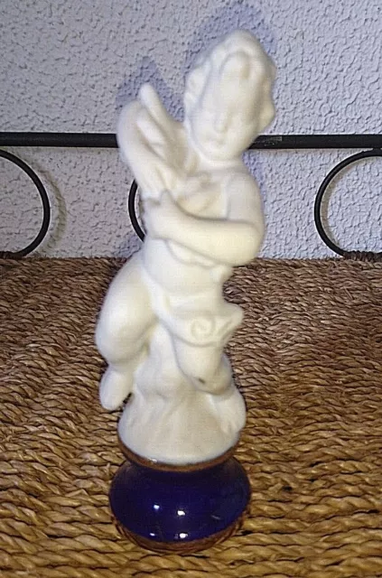Ancienne Figurine Statuette Un Angelot En Porcelaine Biscuit 1930-1950