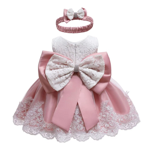 Abito tutù per bambini bambina festa nodo con fiocco concorso matrimonio principessa battesimo 10
