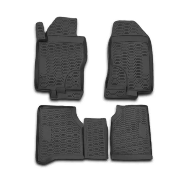 OMAC Gummimatten Fußmatten für Nissan Navara 2010-2015 TPE Automatten Schwarz 4x