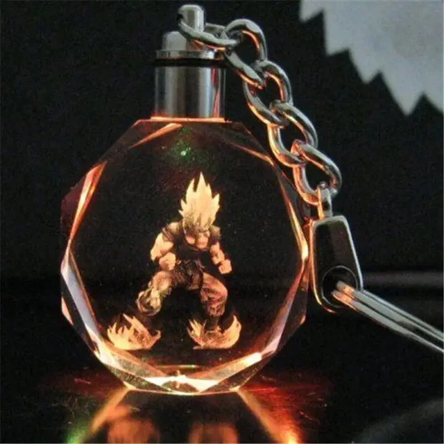 DRAGON BALL DRAGONBALL Z Son Goku Crystal Key Chain Keyring LED Pendant