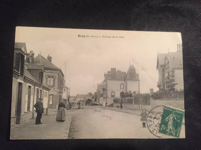 Carte Postale Ancienne 28 Brou - Avenue de la Gare