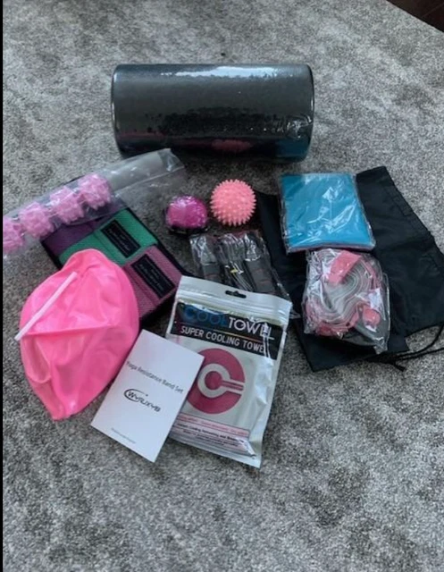 Yoga Kit 14 PIECE FOAM ROLLER-STRETCH STRAP-YOGA BALL-ROLLER STICK-MASSAGE BALLS