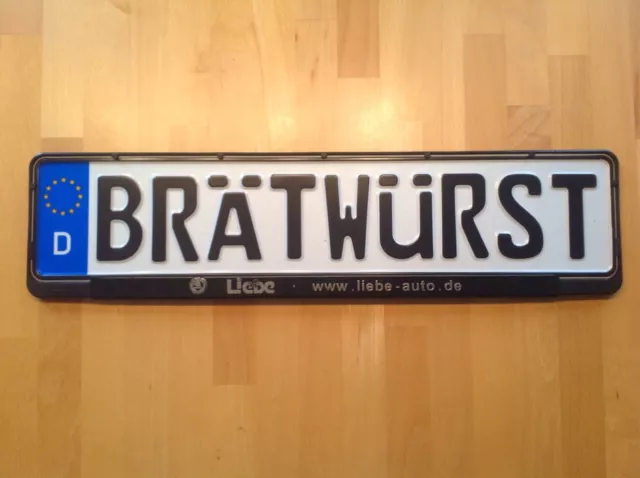 German License Plate YOUR TEXT+5 free frames = 1 FRAME AUTO DEUTSCHLAND