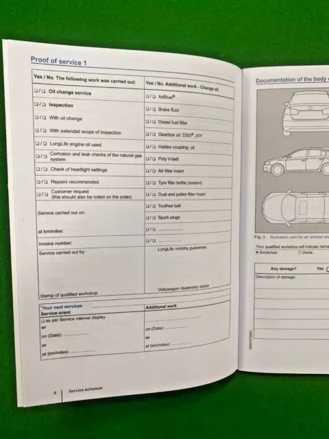Volkswagen Service History Book For All VW Model  Petrol And Diesel.  POLO 3