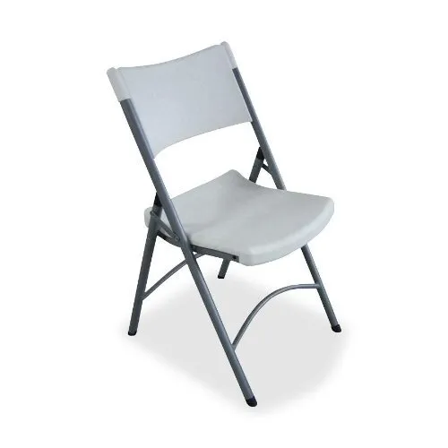 Lorell Heavy-duty Tubular Folding Chair - Polyethylene Platinum Seat -