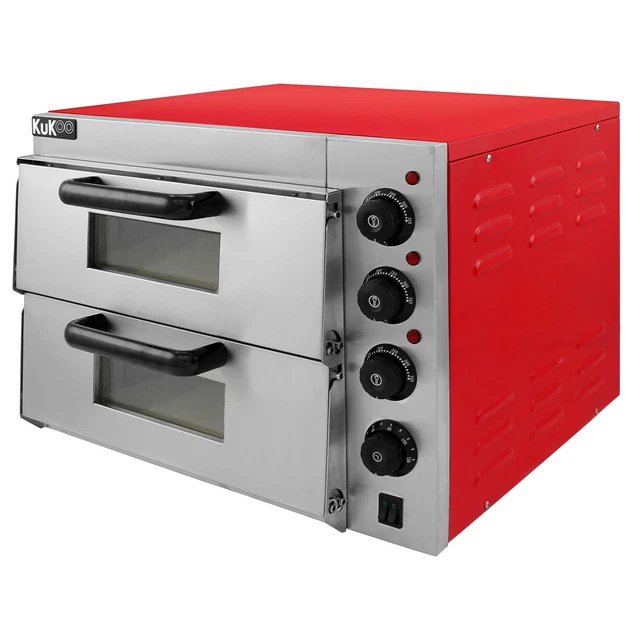 Forno Elettrico per Pizza in Acciaio Inossidabile a Doppio Ripiano Commerciale