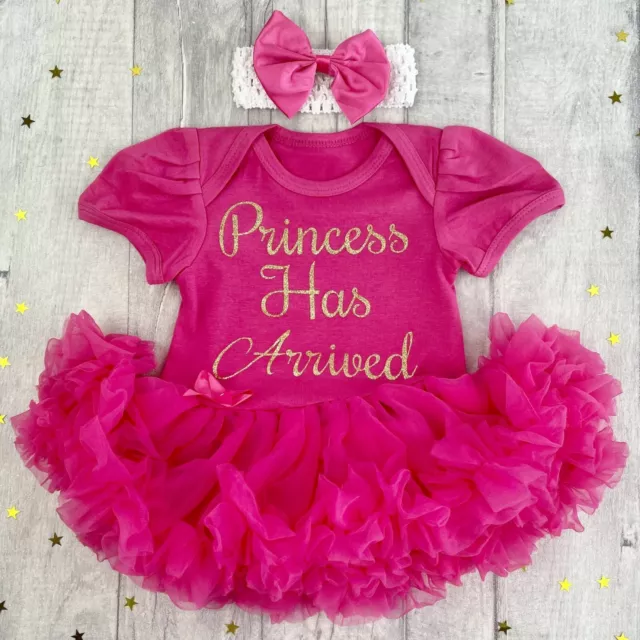 NEWBORN PRINCESS DRESS, TUTU ROMPER, Baby Girl Arrival Keepsake