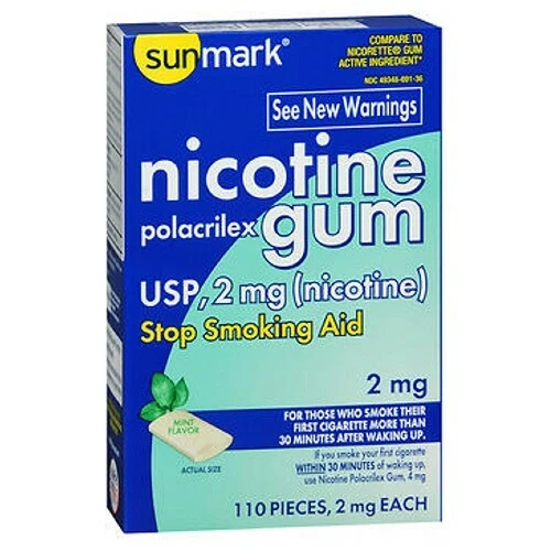 Sunmark Nicotine Polacrilex Gomme Saveur Menthe 110 Chaque