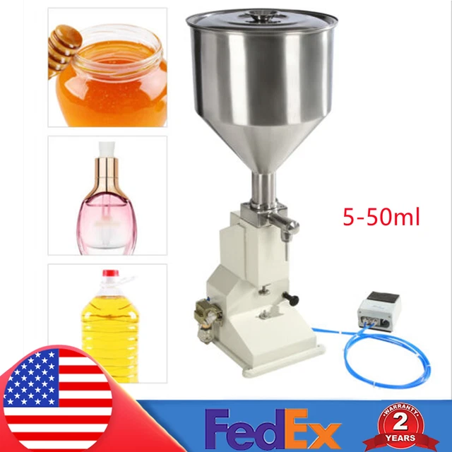 A02 5-50ml Pneumatic Filling Machine Liquid Paste Filling Oil Milk Bottle Filler