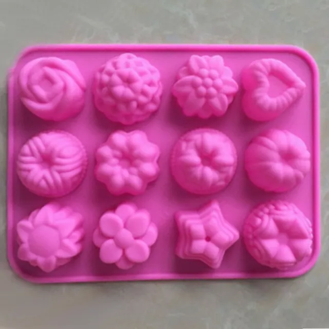 12 Cup Baking Silicone Muffin Mold Cake Pan Chocolate Cupcake Cookie Mould