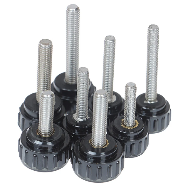 5 pieces M5/M6/M8 round plastic thumb screw, Bakelite handle bolt, M6 x 30 mm