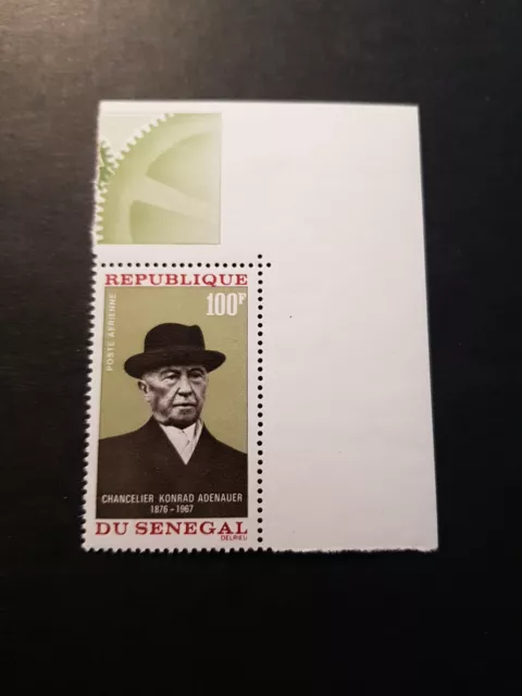 Briefmarke Senegal Kanzler Konrad Post Luft Pa N°63 Neu Luxus MNH 1968