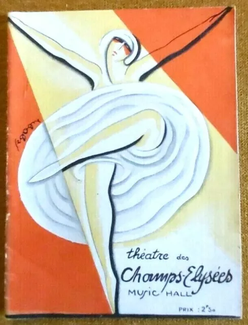 Ancien Programme Champs Elysée MUSIC HALL 1926 LA REVUE DE PARIS COMBATS CHINOIS