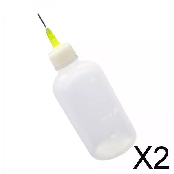 2X  Nadelspitzen-Kleberflaschen-Applikator Präzisions-Mini-Trichter