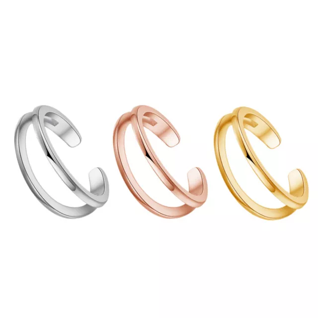 3 Pcs Adjustable Foot Ring Copper Rings for Women Knuckle Toe