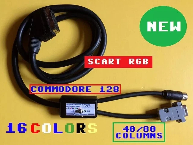 Cavo Audio Video TV Composito AV Per Commodore 64/128/Vic 20 C64 C128 - Italia