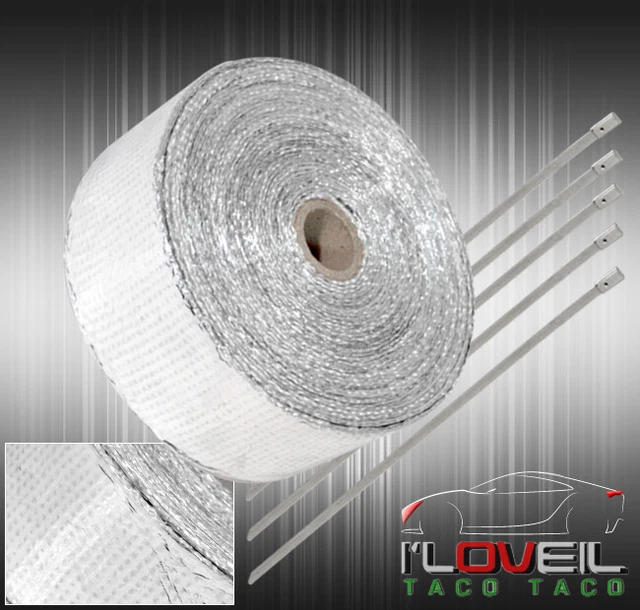 30 Feet Thermal High Heat Shield Wrap Header Intake Turbo+Zip Tie Silver 30 Feet Thermal High Heat Shield Wrap Header Intake Turbo+Zip Tie Silver