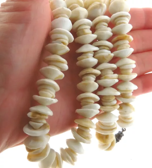 Vintage Genuine Puka Shell Necklace 15mm 25 Inch