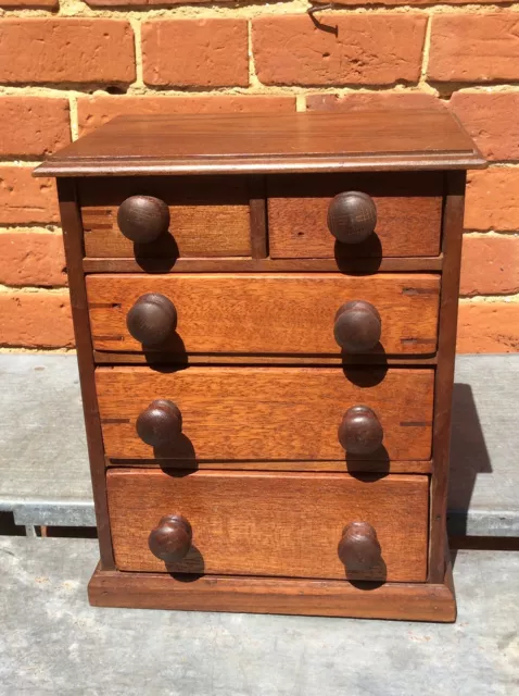 Encantador Pequeño Cajón De Caoba/Gabinete De Mesa