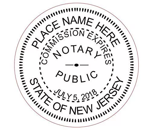 State of New Jersey | Custom Round Self-Inking Notary Public Stamp Ideal 400R